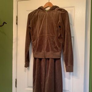 Tan Brown Juicy Couture Velour Track Suit Set Vintage